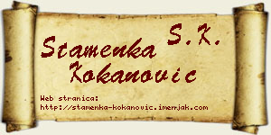 Stamenka Kokanović vizit kartica